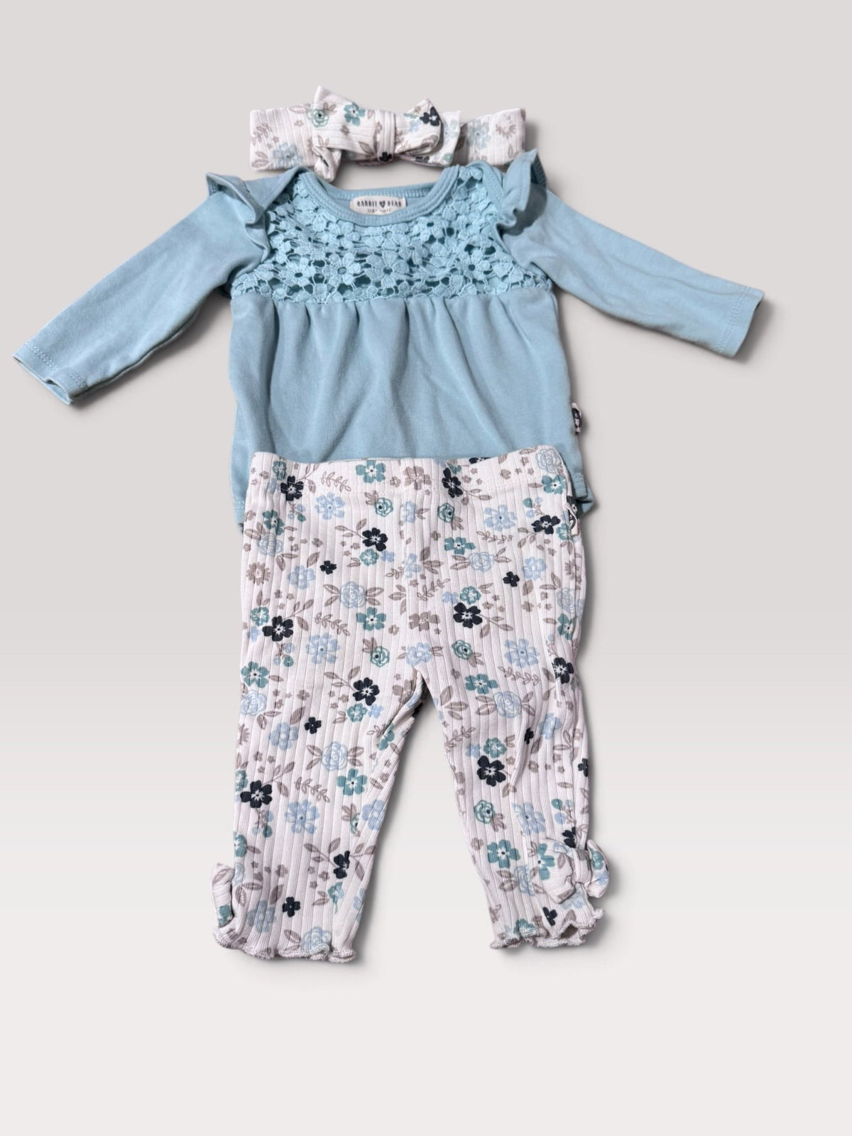 3-6m matching floral outfit , Kids 6 Month (3-6M)