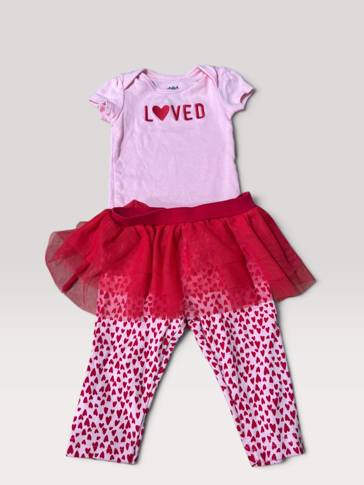 3-6m heart outfit with tutu, Kids 6 Month (3-6M)