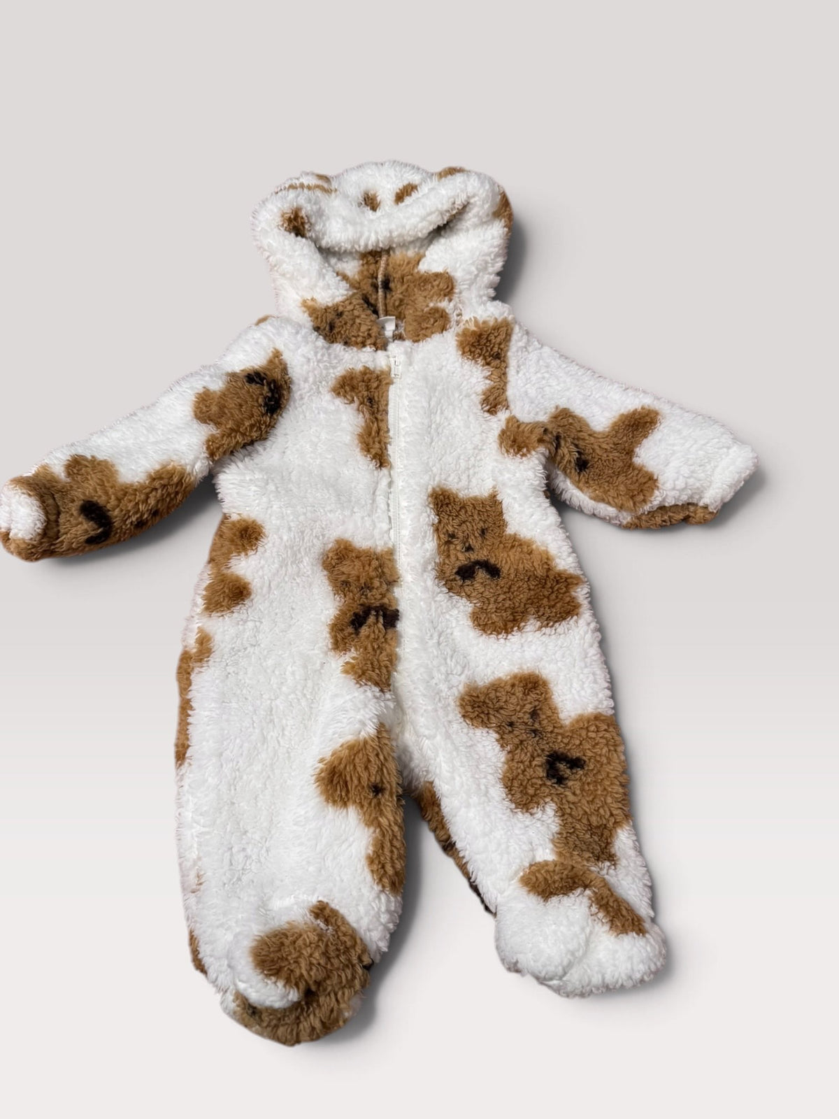 Fuzzy bear bunting suit 0-3m, Kids 3 Month (0-3M)