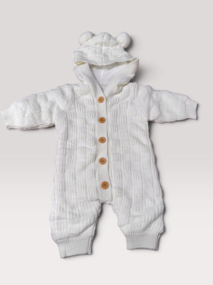Sherpa lined knitted bunting suit 3-6m , Kids 6 Month (3-6M)