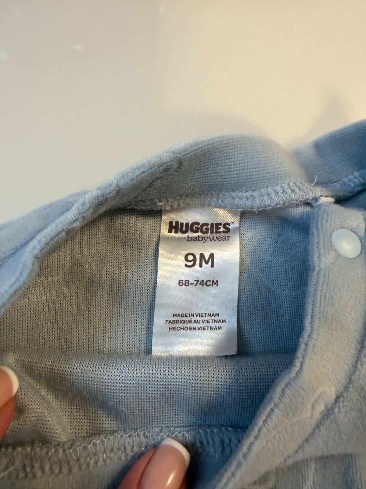 Huggies blue fleece outfit , Kids 9 Month (6-9M)
