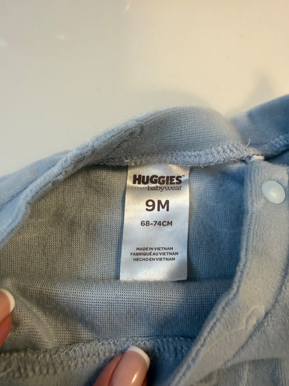 Huggies blue fleece outfit , Kids 9 Month (6-9M)