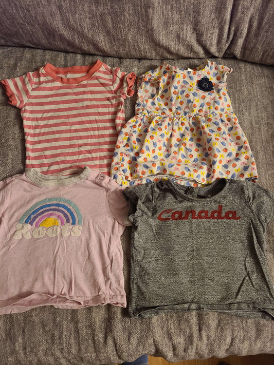 12 to 18 month girls t shirts 4 pcs, Kids 18 Month (12-18M)