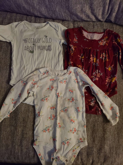 Carters 24 month long sleeve onsies 3 pcs, Kids 24 Month (18-24M)
