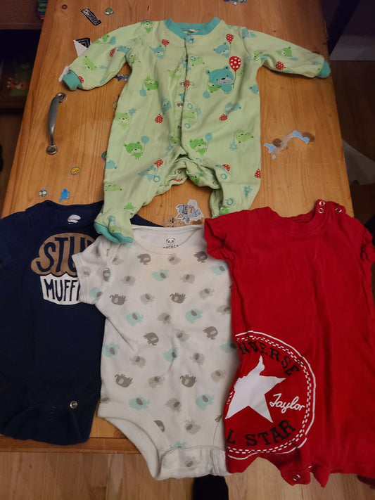 3 month bundle 4 pcs, Kids 3 Month (0-3M)