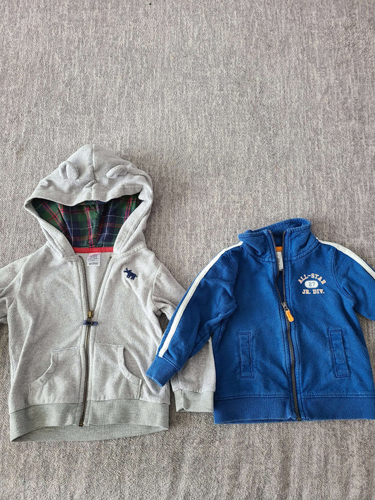 18 m9nth long sleeve zipper shirts.. 2 pcs, Kids 18 Month (12-18M)