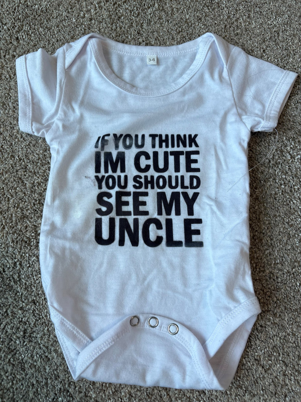 “Uncle” short sleeve bodysuit , Kids 3 Month (0-3M)