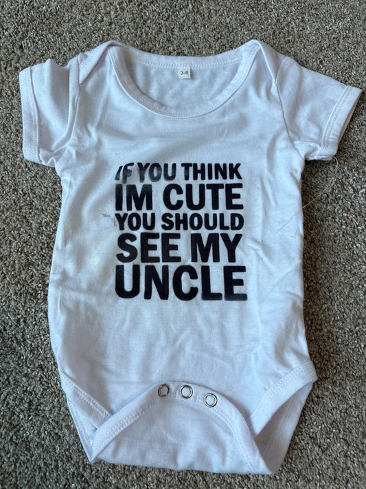 “Uncle” short sleeve bodysuit , Kids 3 Month (0-3M)