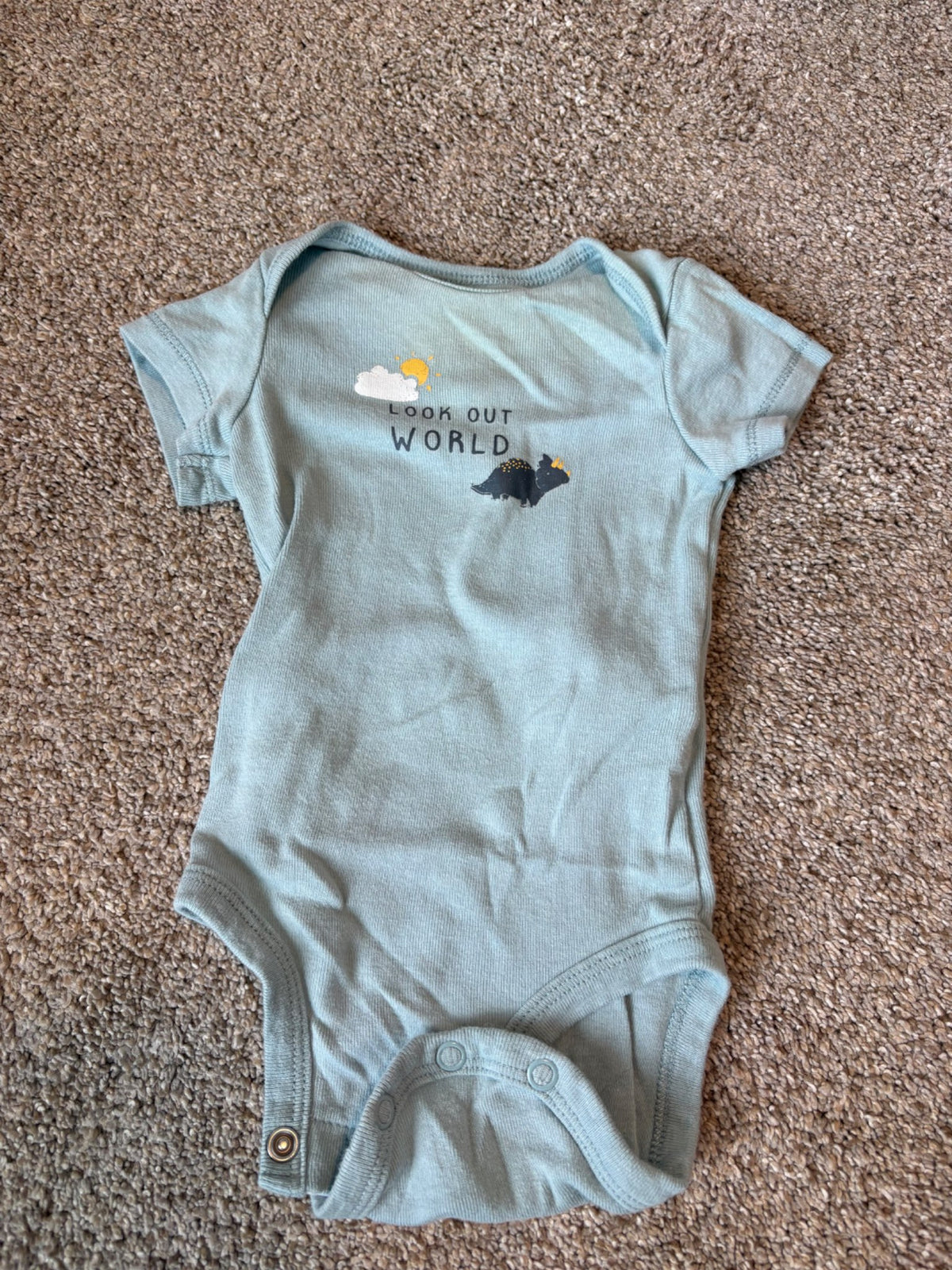 Blue short sleeve bodysuit and hoodie, Kids 6 Month (3-6M)