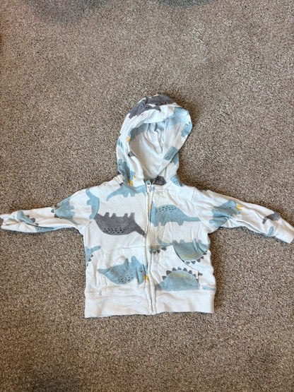 Blue short sleeve bodysuit and hoodie, Kids 6 Month (3-6M)