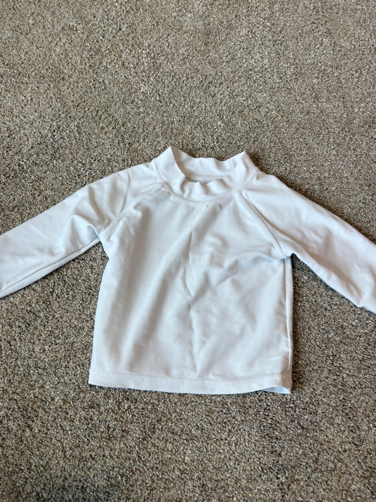 White long sleeve rashguard , Kids 9 Month (6-9M)