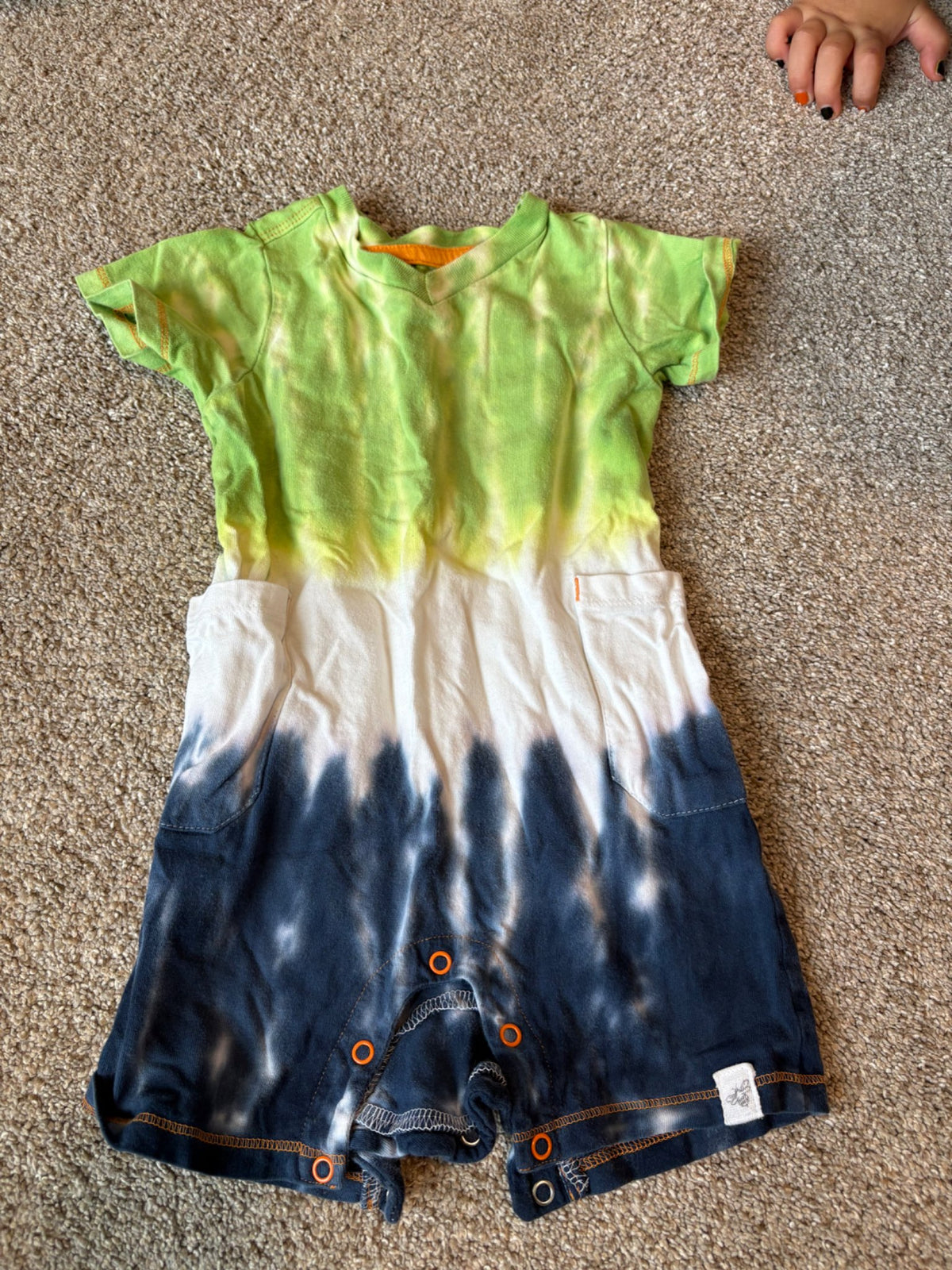 Burt’s bees tye dye shorts romper , Kids 9 Month (6-9M)
