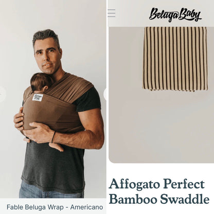 New Beluga Baby Set - Bamboo Swaddle and Carrier Wrap  ($135 MSRP)