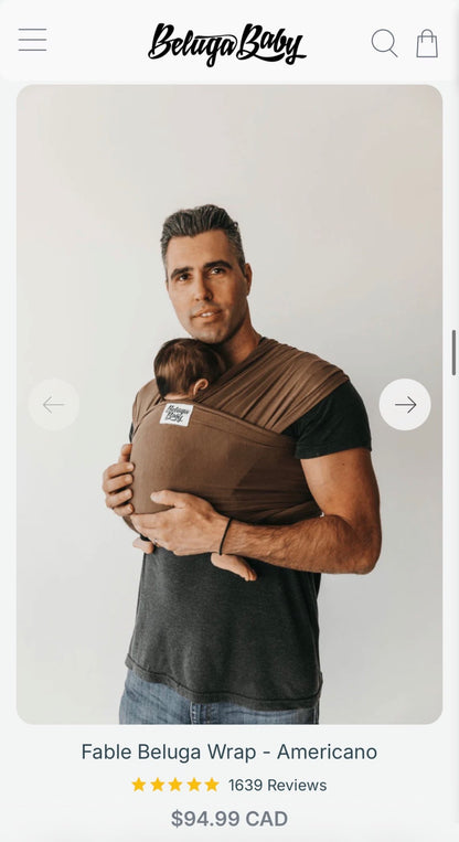 New Beluga Baby Set - Bamboo Swaddle and Carrier Wrap  ($135 MSRP)