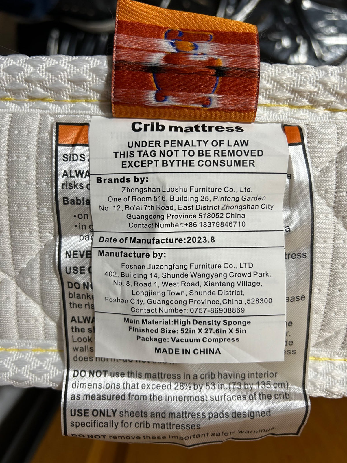 Crib mattress