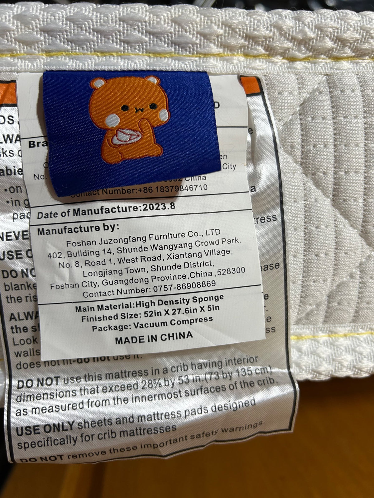 Crib mattress