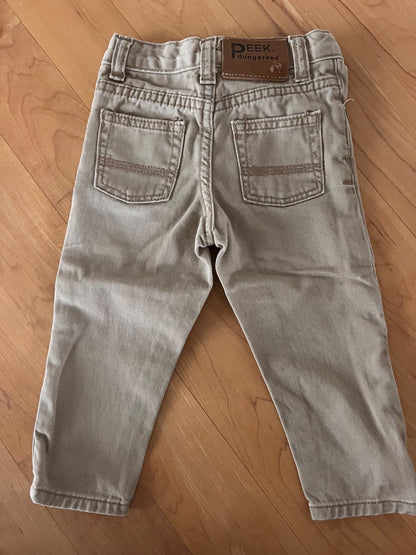 Peek Dungarees Khaki Pants 12-18 months , Kids 18 Month (12-18M)