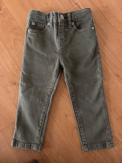 Peek Dungarees Olive Green Pants Size 6-12m, Kids 12 Month (9-12M)