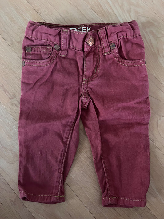 Peek Dungarees Red Pants 3-6 Months, Kids 6 Month (3-6M)