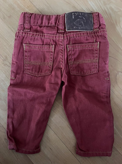 Peek Dungarees Red Pants 3-6 Months, Kids 6 Month (3-6M)