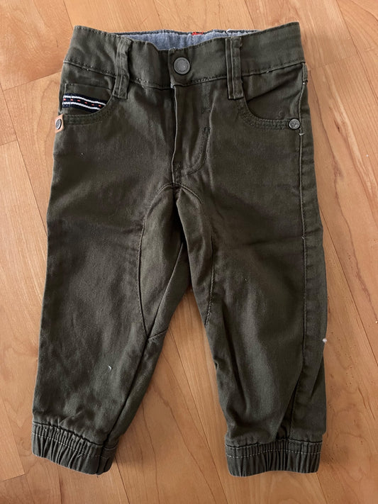 Le Chat Botté Olive Green Pants - Size 9m, Kids 9 Month (6-9M)