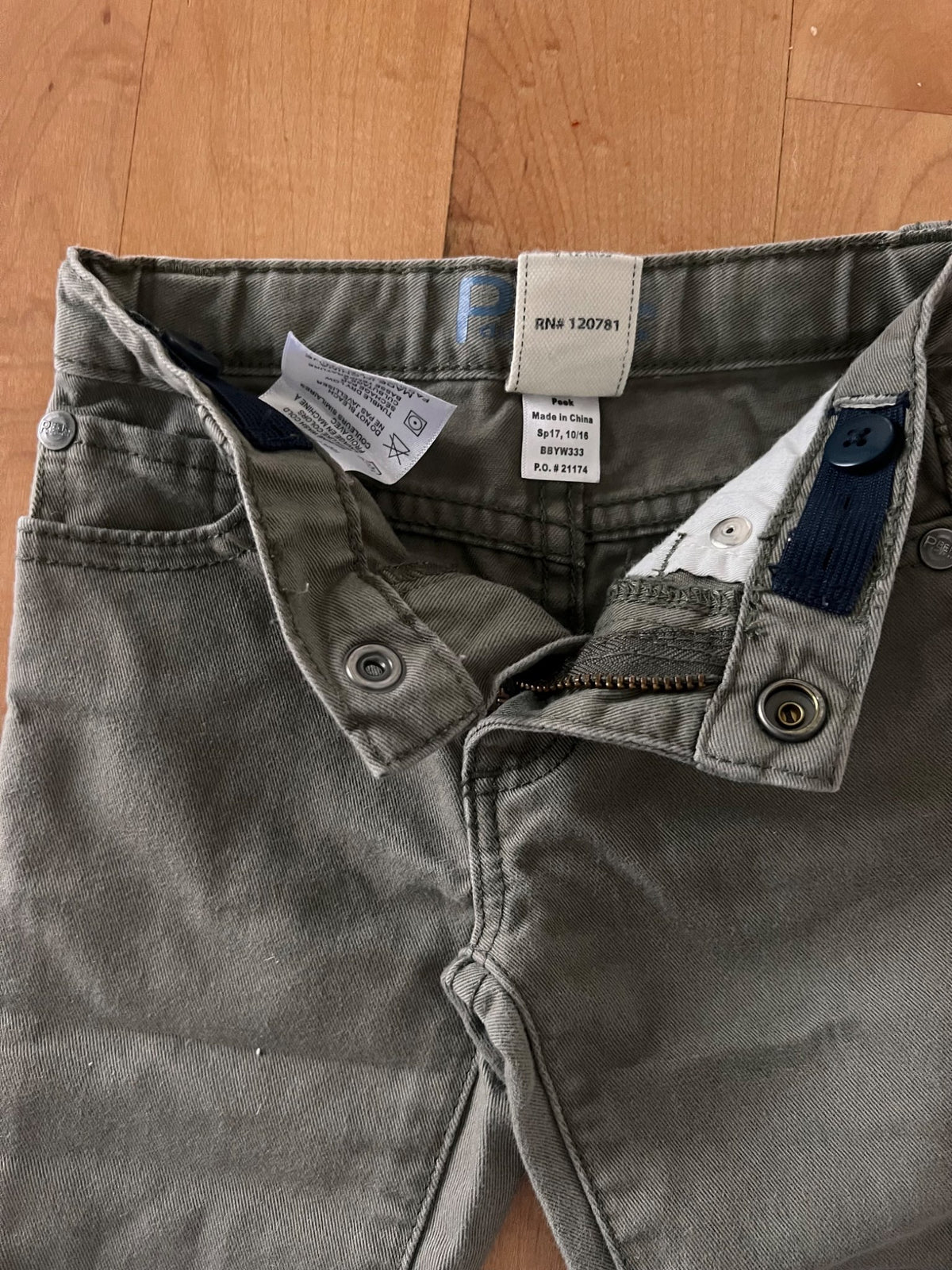 Peek Kids Olive Green Pants, Kids 12 Month (9-12M)