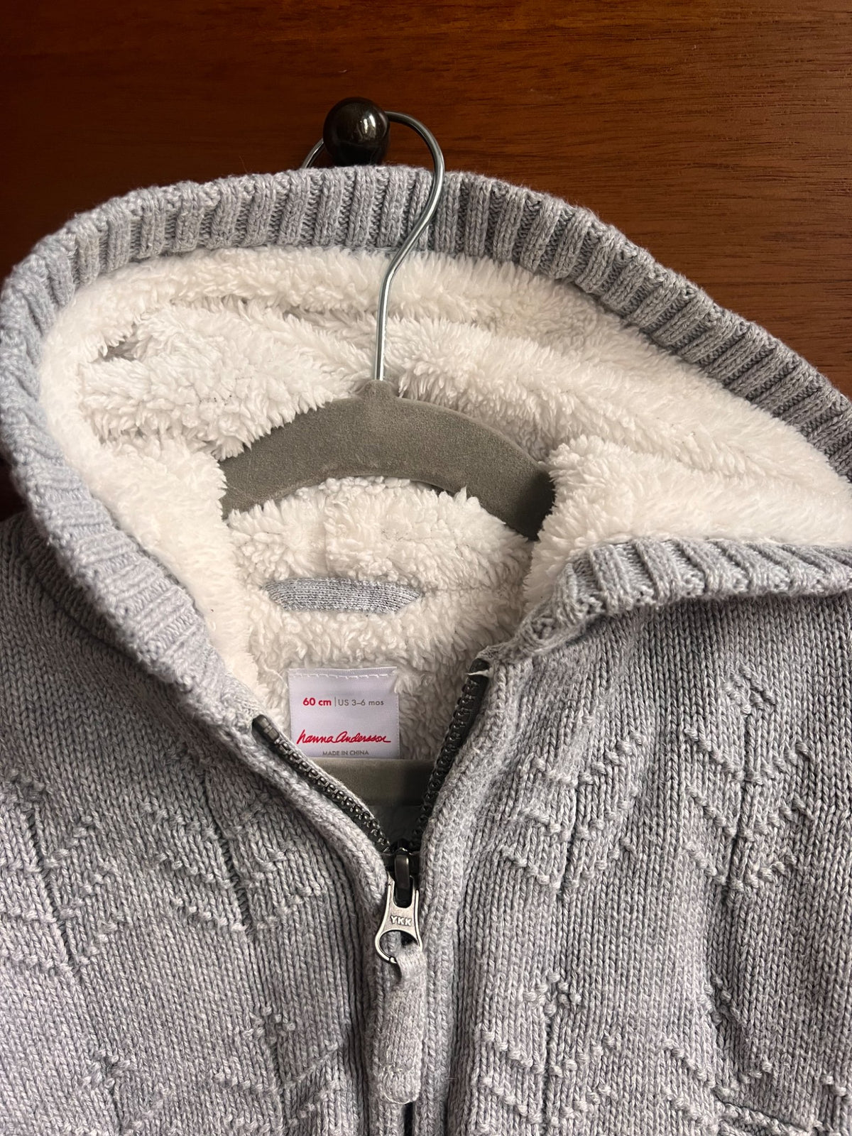Hanna Andersson Sherpa-Lined Knit Hoodie 3-6 months, Kids 6 Month (3-6M)