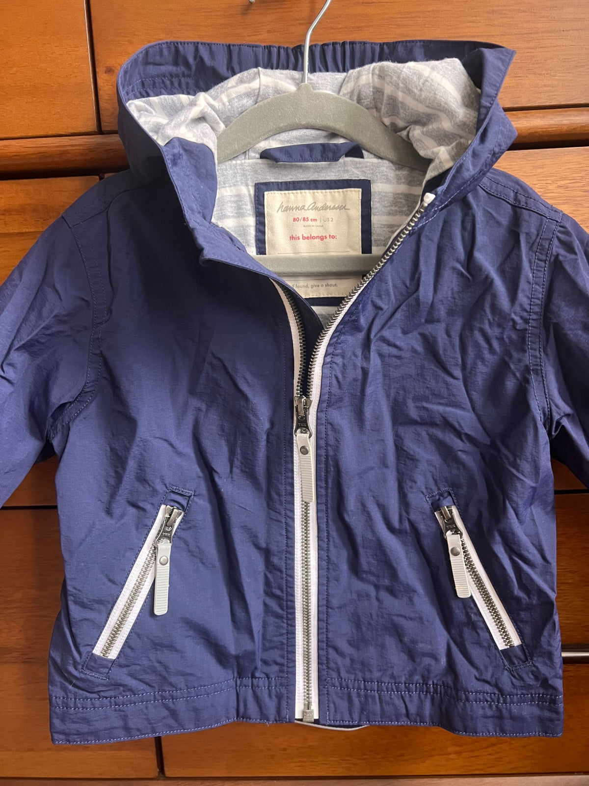 Hanna Andersson Hooded Windbreaker Jacket 2T, Kids 2T