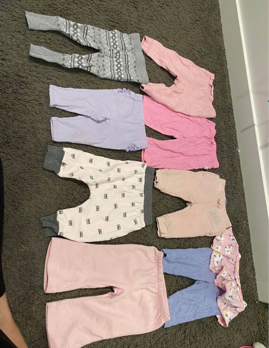 Set of 8 baby girl pants , Kids 6 Month (3-6M)