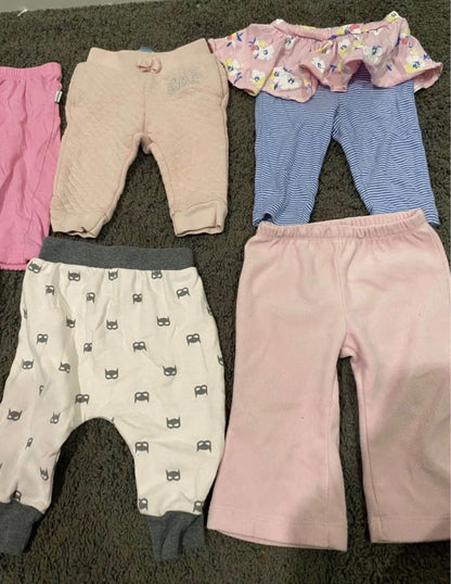Set of 8 baby girl pants , Kids 6 Month (3-6M)