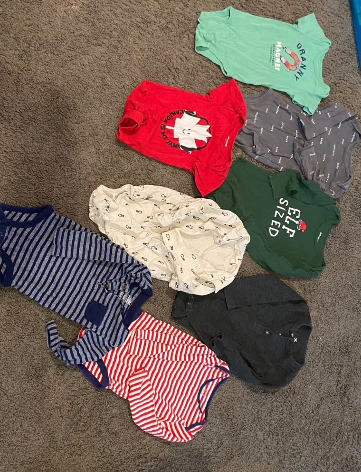 Set of 8 boys diaper shirts onesie , Kids 18 Month (12-18M)