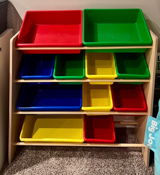 Multicoloured storage bin