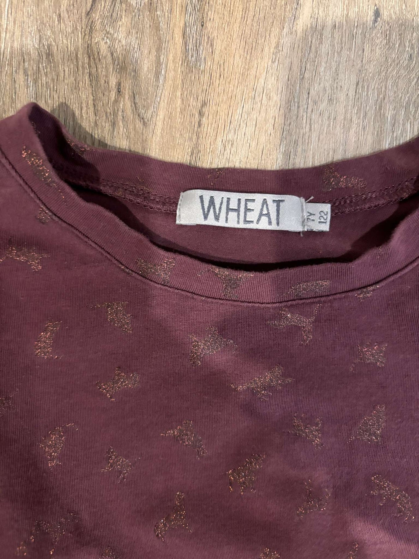 Wheat Cotton Eggplant Dress Size 7, Kids 7 & 8 (small)