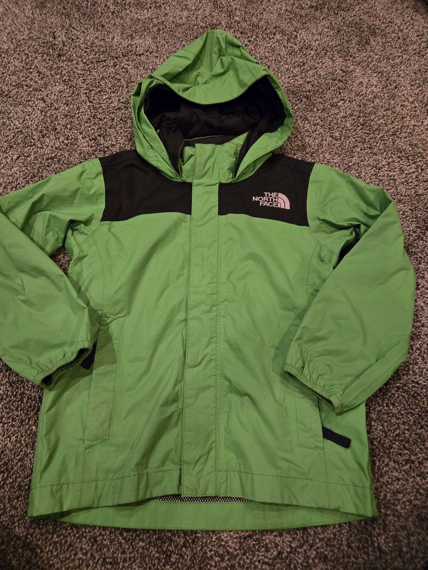 North Face XS Green Shell Jacket, Kids 6/6X (extra small)