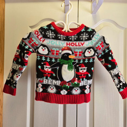 Penguin Christmas Sweater - Size 5 / XXS, Kids 5/5T