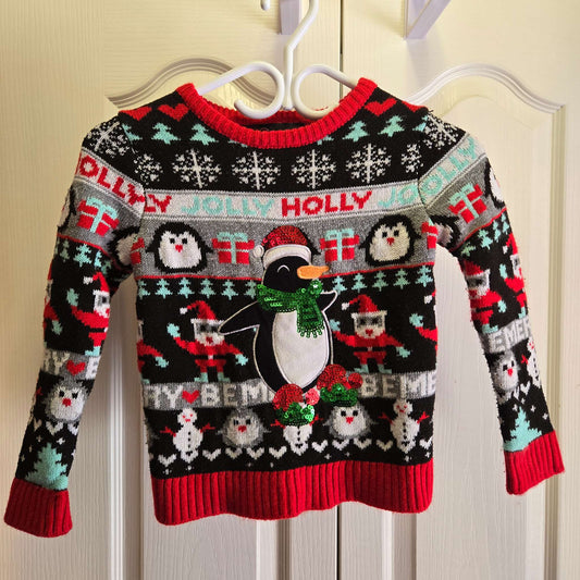 Penguin Christmas Sweater - Size 7/8 Small, Kids 7