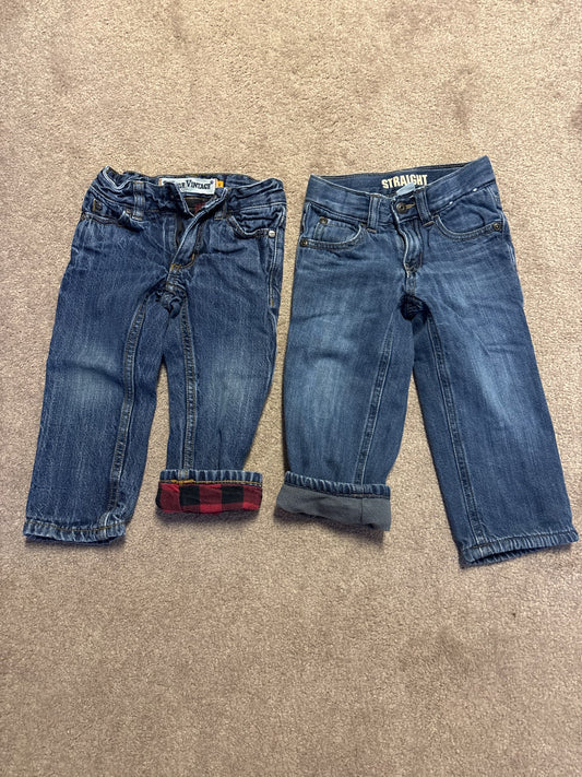 Fleece lined jeans size 2t, Kids 2T