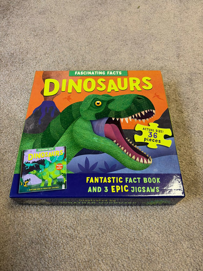 Dinosaur puzzles and fact book