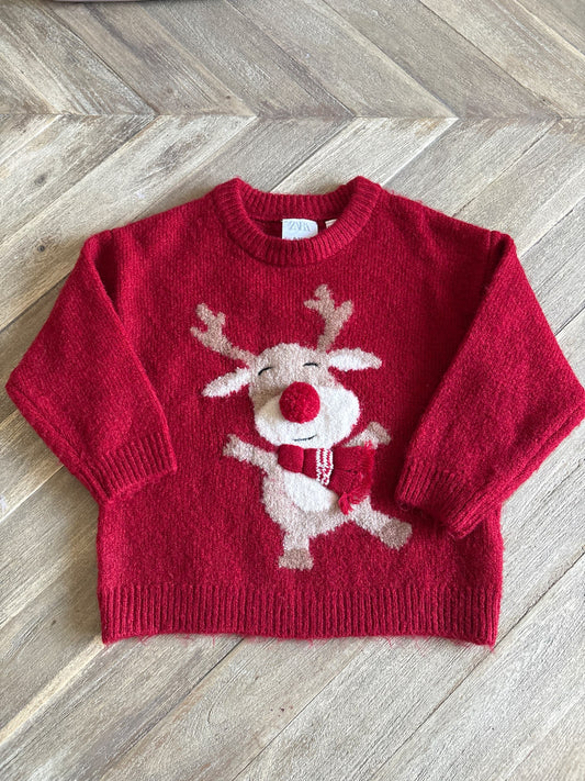 Zara Holiday Sweater 9-12m , Kids 12 Month (9-12M)