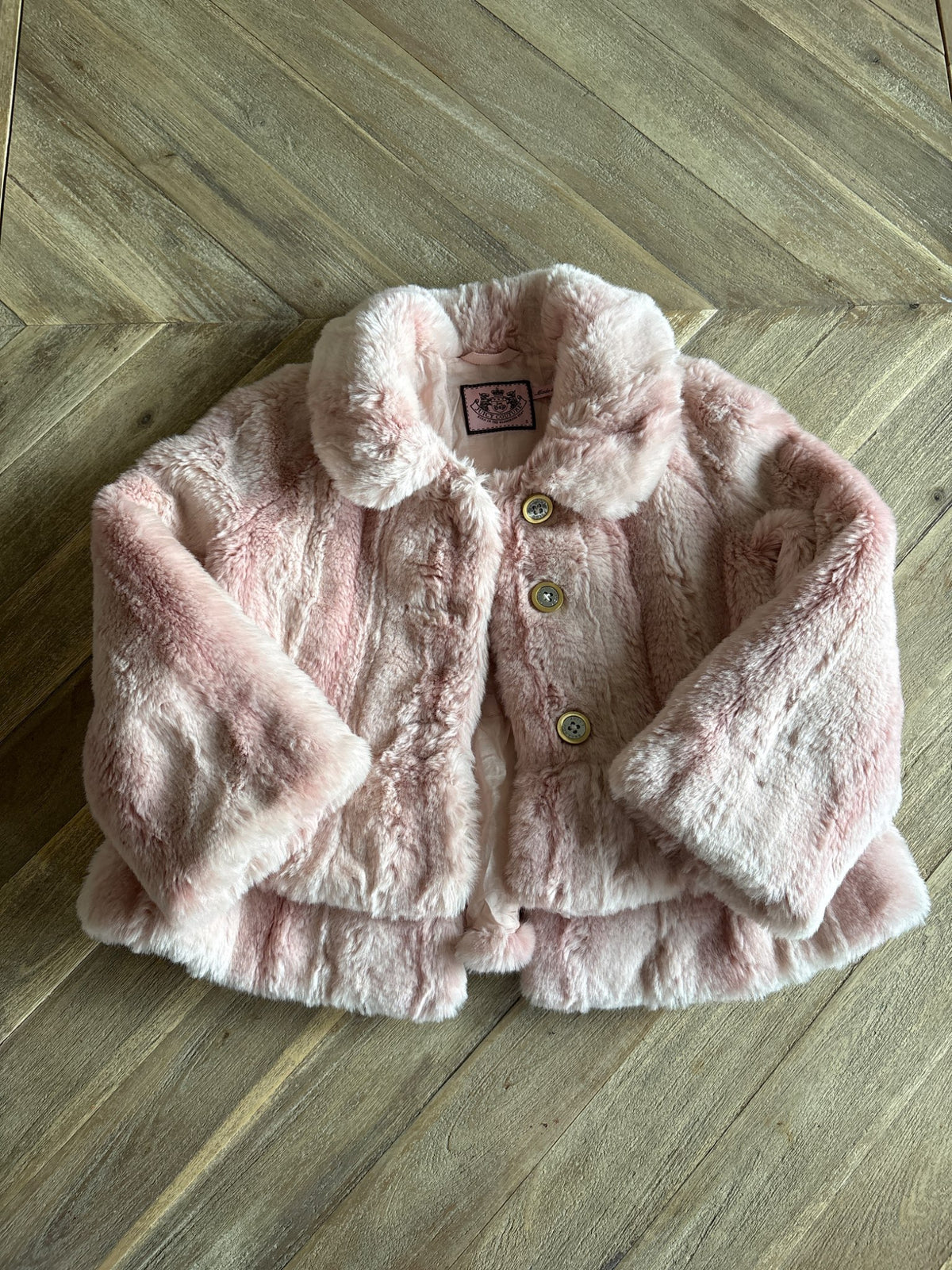 Juicy Couture Girls Faux Fur Jacket S , Kids 5/5T