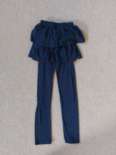 Blue long pants with frills skirt, Kids 10 (medium)