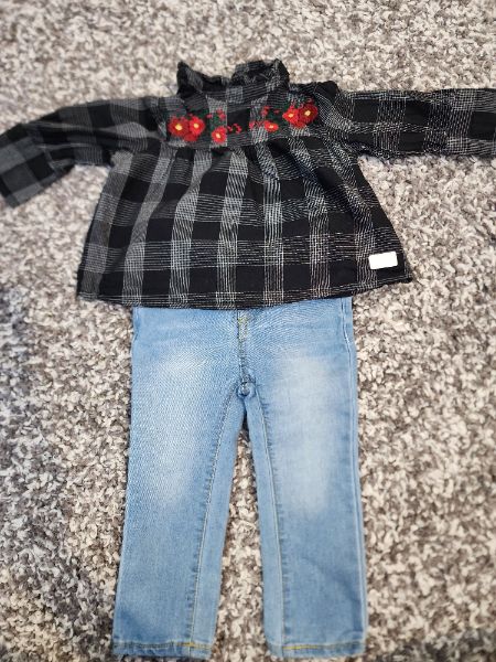 Used 7 for all man kind brand 2 piece outfit for baby girl size 18MTHS, Kids 18 Month (12-18M)