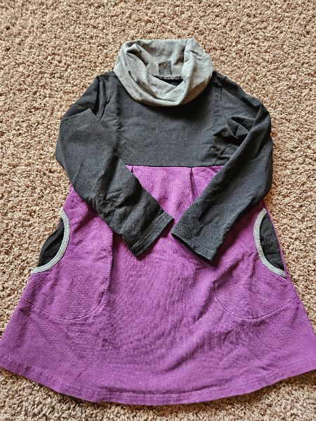 girls dress, size 5, purple/black, Peekaboo Beans