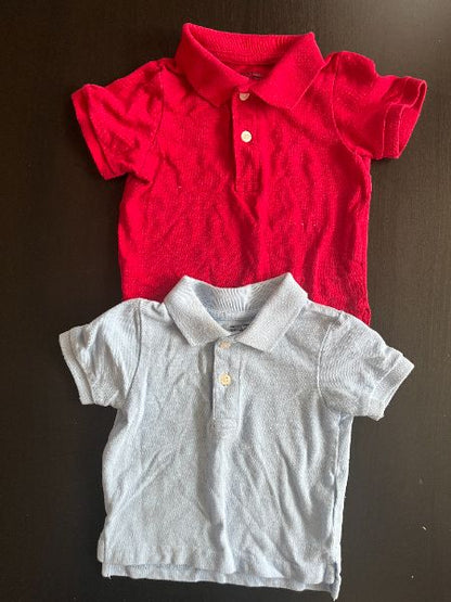 Two Children's Place Polos, red and blue,  in like new condition, 12-18 months, Kids 18 Month (12-18M)