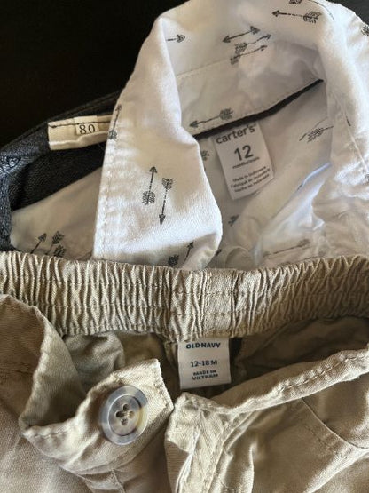 Vest, Carter's Button up long sleeve shirt and Old Navy Khaki pants Outfit, 12-18 months, Kids 18 Month (12-18M)