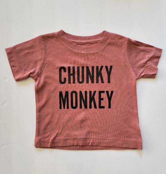 Aspen + Company, Chunky Monkey t-shirt, mauve, 6-12 months, VGUC, Kids 12 Month (9-12M)