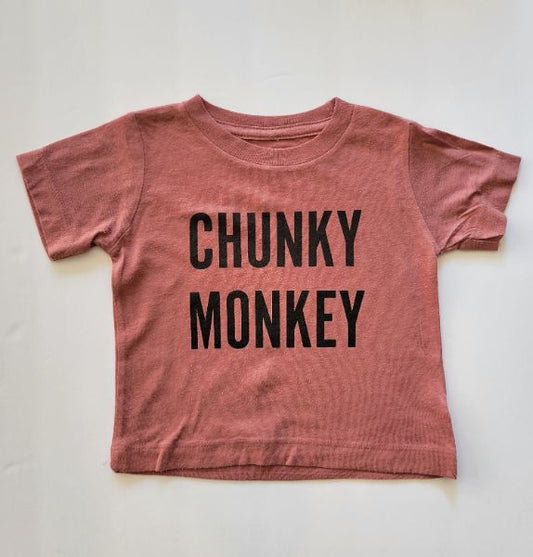 Aspen + Company, Chunky Monkey t-shirt, mauve, 6-12 months, VGUC, Kids 12 Month (9-12M)