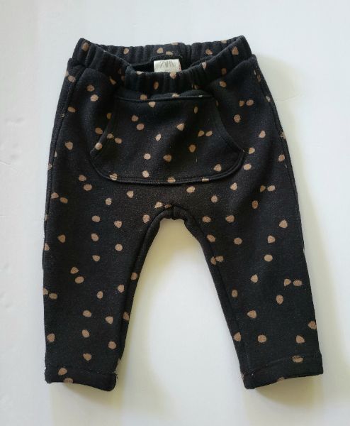 Zara, dot fleece lined pants, 12-18 months, EUC