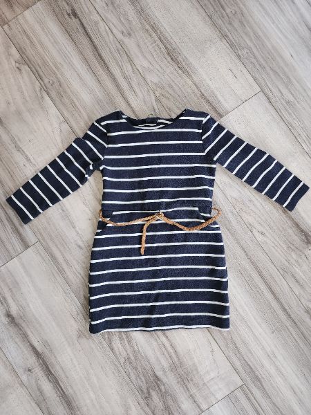 Used H&M stripe dress with belt for girls size 1.5 to 2 years old, Kids 24 Month (18-24M)