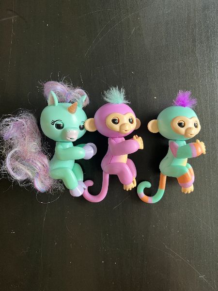 Three Fingerlings, One Unicorn and two Monkeys